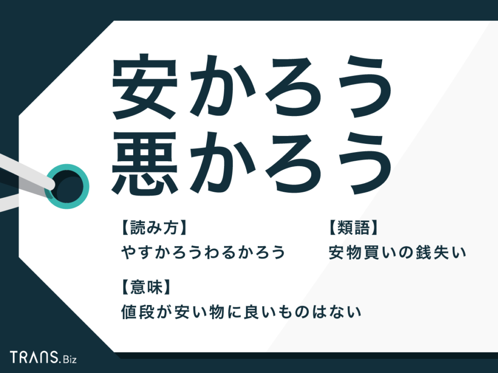 安かろう悪かろうのイラスト