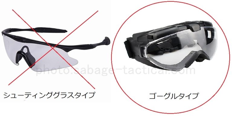 シューティンググラスタイプとゴーグルタイプの比較