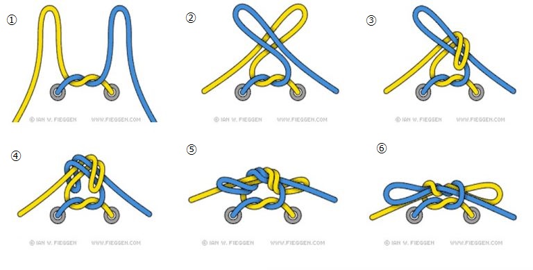 ブーツの紐の結び方