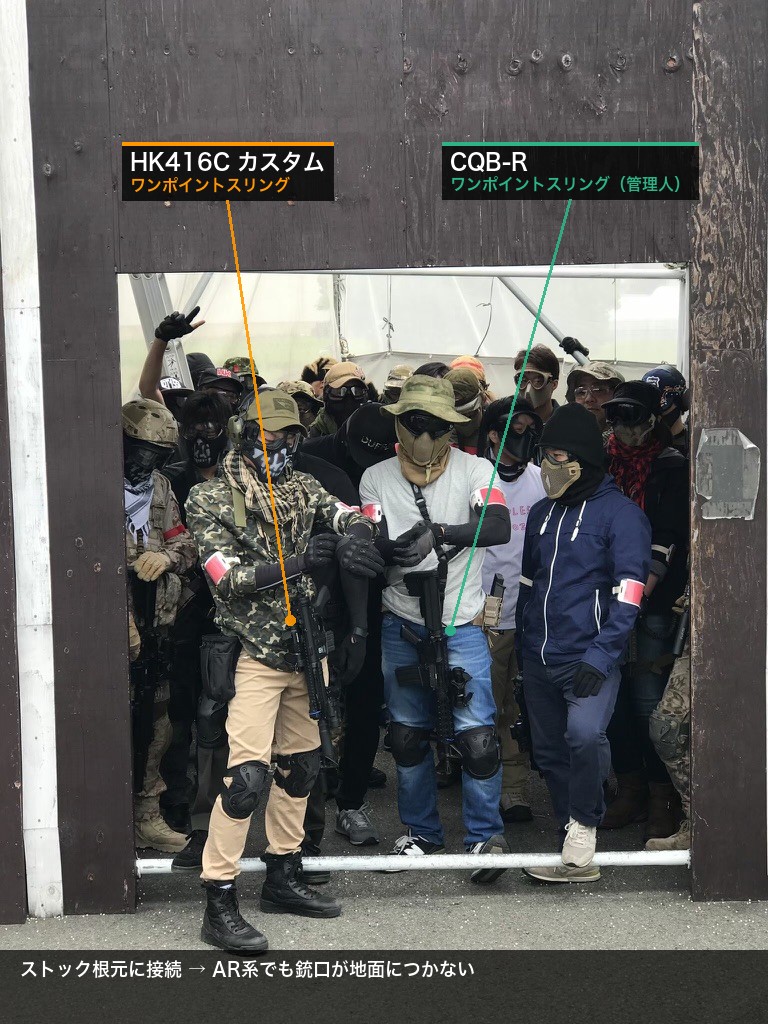 管理人のCQB-R×ワンポイントスリング実例