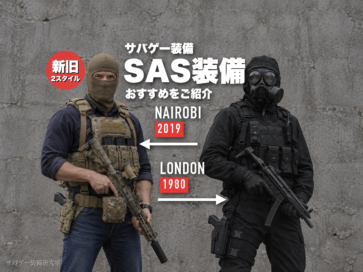 サバゲーのSAS装備おすすめ（ナイロビ版と1980年代版のSAS装備を着た2人のAI画像）
