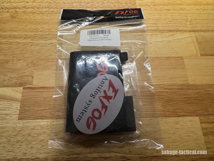 管理人が買ったExFog ヘルメットポーチ（袋入り・Amazonのラベル付き）