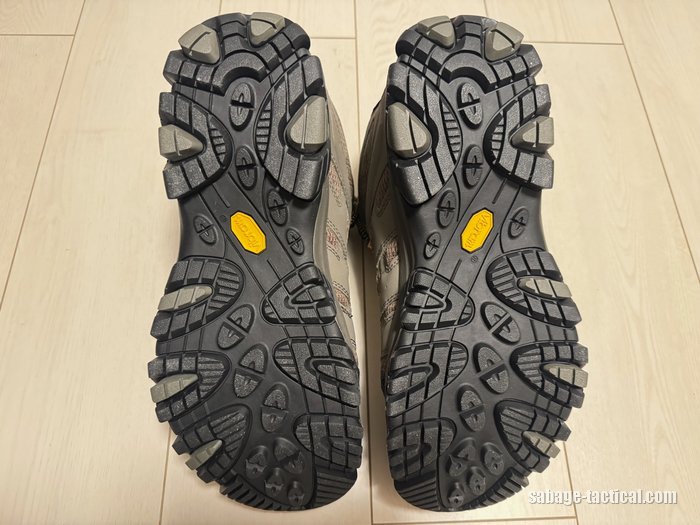 メレル モアブ3 シンセティック ミッド ゴアテックス ワイドの靴底（ビブラム）