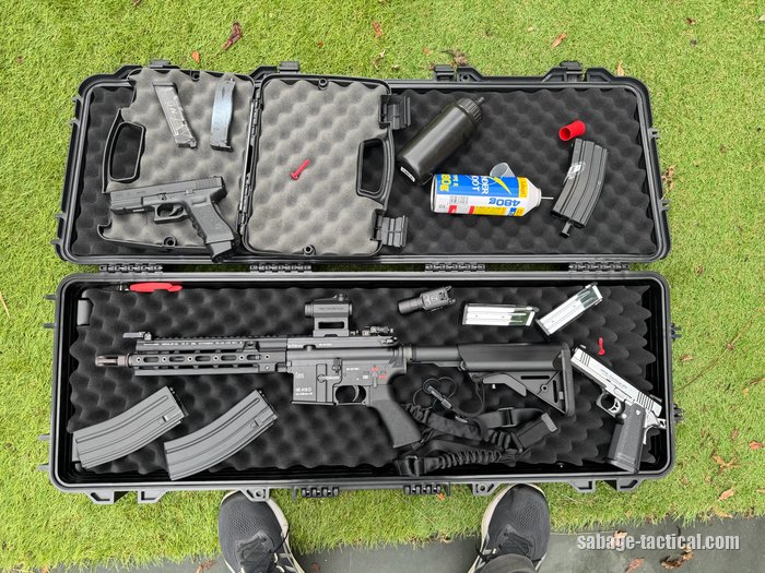 友達の家の試し撃ち会に持って行ったMILITARY-BASE ワイドライフル ハードケース