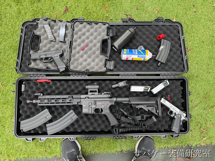 友達の家の試し撃ち会に持って行ったMILITARY-BASE ワイドライフル ハードケース