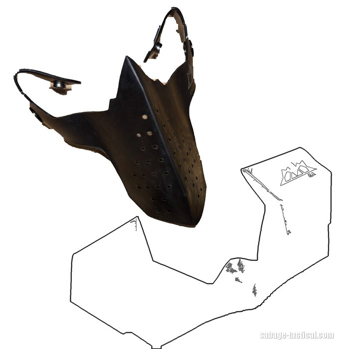田村装備開発 S.A.S FACE GUARD Gen.2の本体（色付き）とADDITIONAL PAD（線）